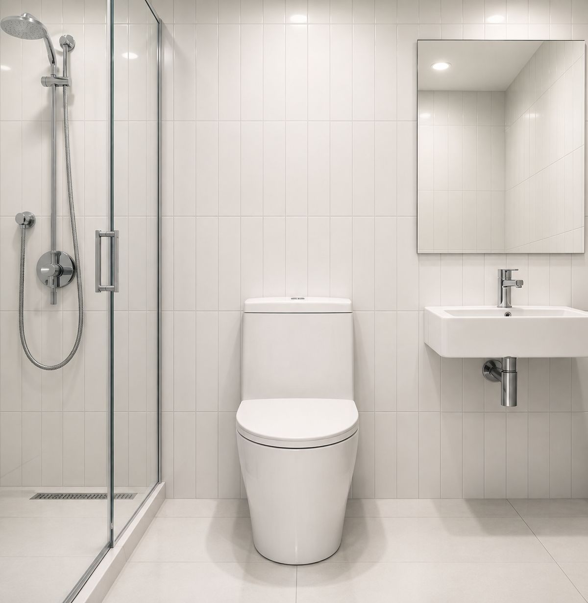 Residential bathroom cleaned by Vanta Clean